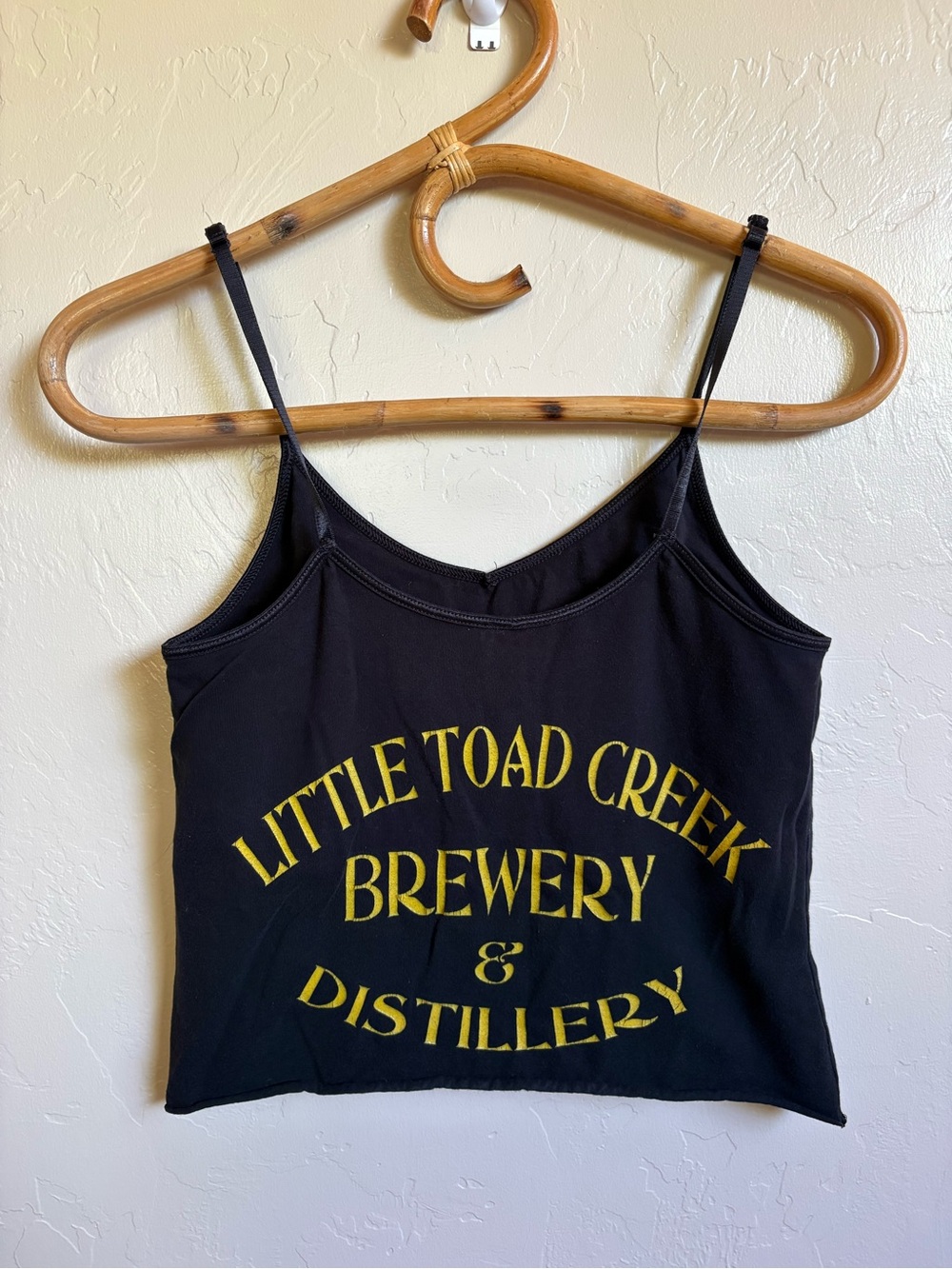 Little Toad Creek Brewery Cami Tank Top Black Size Medium Cut Off Cropped - Picture 4 of 7